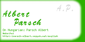 albert parsch business card